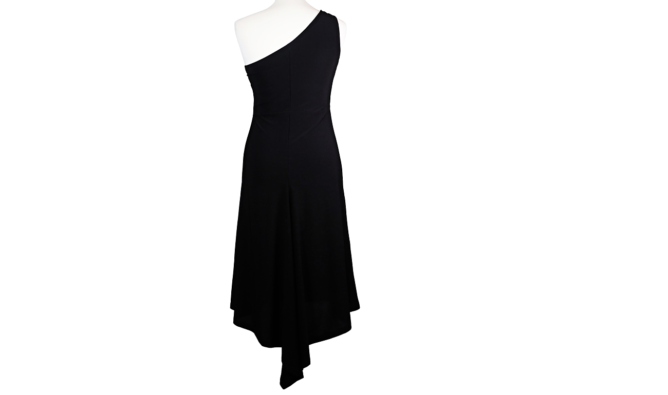 Lisadore Dance Couture - The Greta Garbo Single Shoulder Black Dress