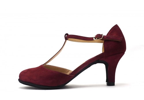 Lisadore - Bordo T-Strap Closed Nose - Low Heel - Altura Lisadore - Bordo T-Strap Closed Nose - Low Heel - Altura
