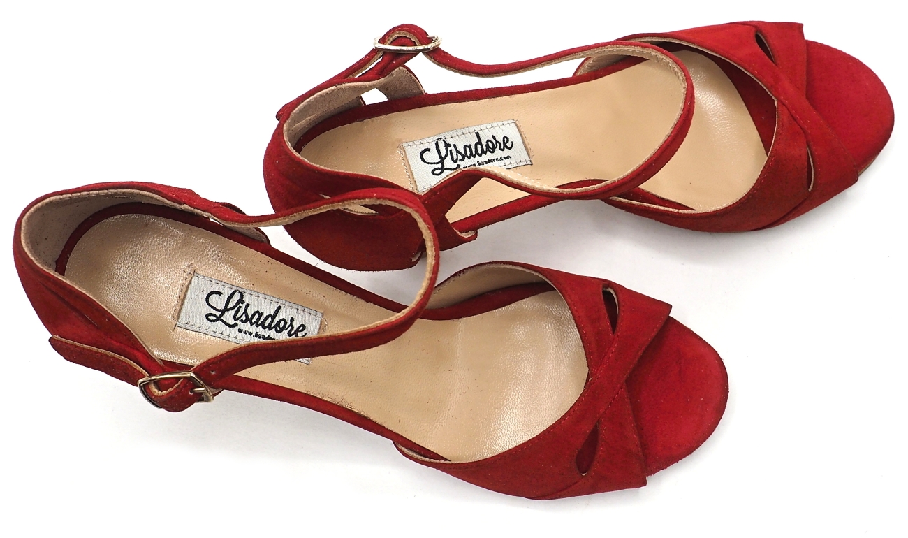 Lisadore - Farfalla Pelle Scamosciata Rossa - Abasso Lisadore - Farfalla Pelle Scamosciata Rossa - Abasso