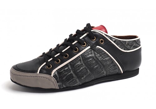 Lisadore Men Shoes - Croco Negro Blanco Pitt