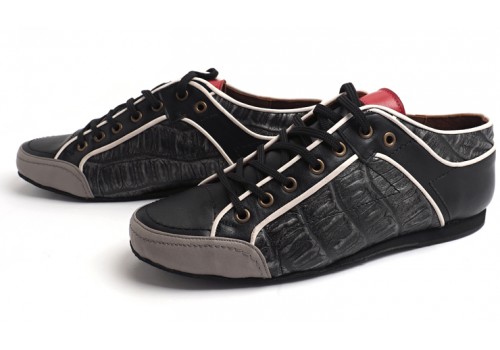 Lisadore Men Shoes - Croco Negro Blanco Pitt