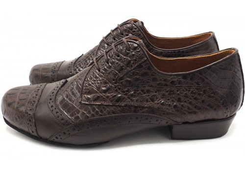 Lisadore Men Shoes - Croco Marron Marron - Flex