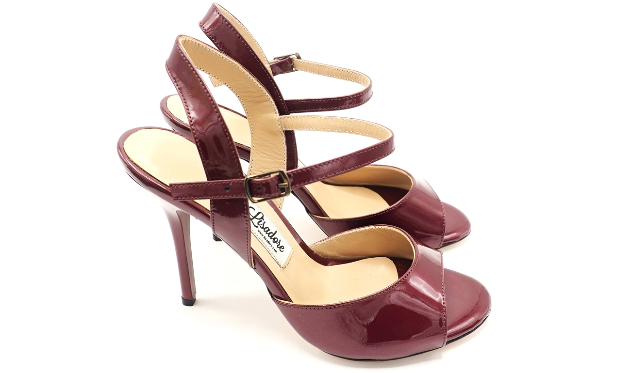 SALE - Lisadore - Charol Bordo Metallica - High 9 cm