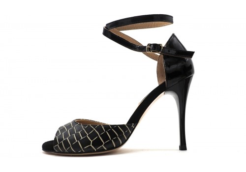 Lisadore - Croco Nero Lack - High Lisadore - Croco Nero Lack - High