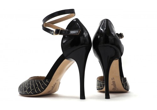 Lisadore - Croco Nero Lack - High Lisadore - Croco Nero Lack - High