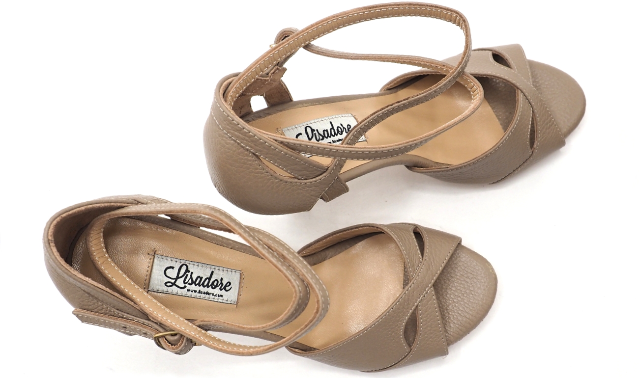 Lisadore - Taupe Butterfly Double Round Strap Lisadore - Taupe Butterfly Double Round Strap