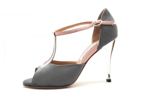 Comme il Faut - Tercipelo Gris Con Rosado Comme il Faut - Tercipelo Gris Con Rosado