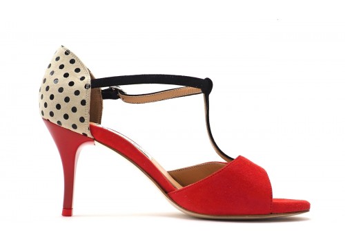 Comme il Faut - Lunares Royo & Nero Tstrap Comme il Faut - Lunares Royo & Nero Tstrap