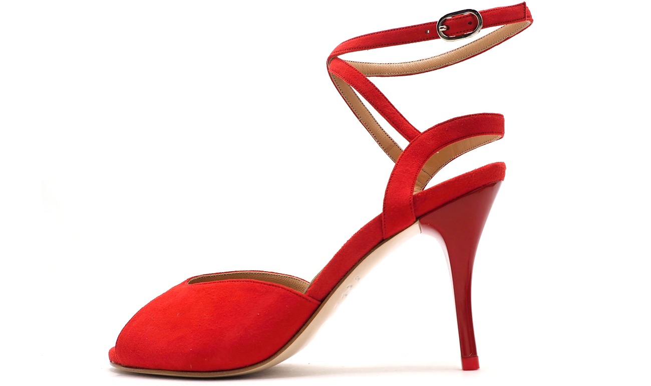 Comme il Faut - Gamuza Rojo Passion - Peep Toe Comme il Faut - Gamuza Rojo Passion - Peep Toe