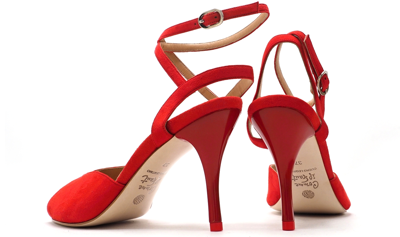 Comme il Faut - Gamuza Rojo Passion - Peep Toe Comme il Faut - Gamuza Rojo Passion - Peep Toe