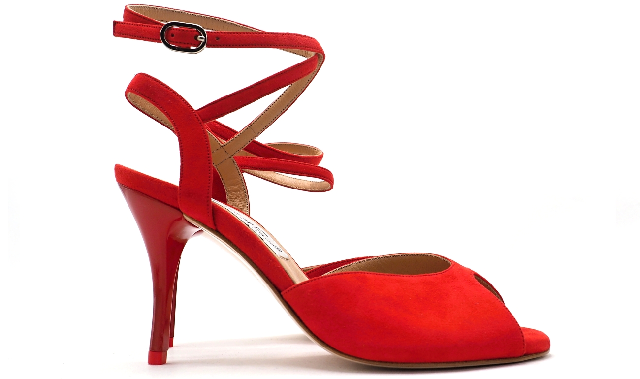 Comme il Faut - Gamuza Rojo Passion - Peep Toe Comme il Faut - Gamuza Rojo Passion - Peep Toe