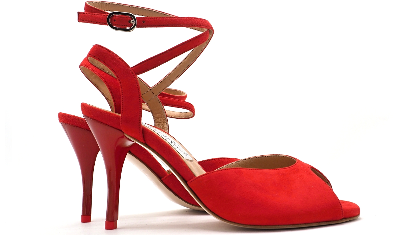 Comme il Faut - Gamuza Rojo Passion - Peep Toe Comme il Faut - Gamuza Rojo Passion - Peep Toe