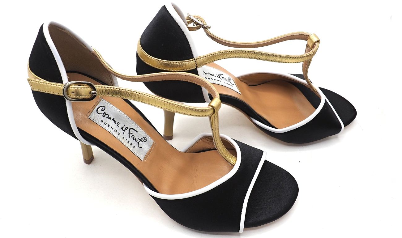 Comme il Faut - Negra Blanco Dorado - Tstrap