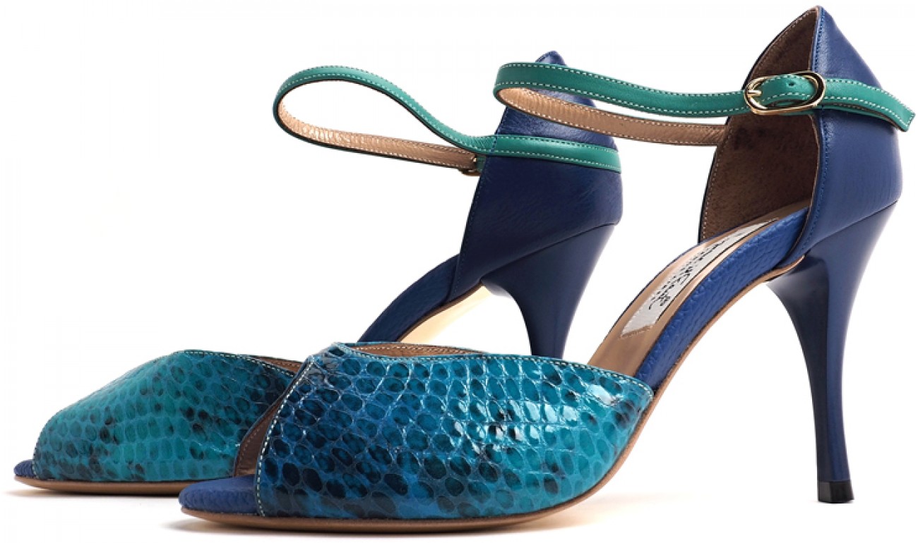 Comme il Faut - Reptil Azul Turquoise Shoes