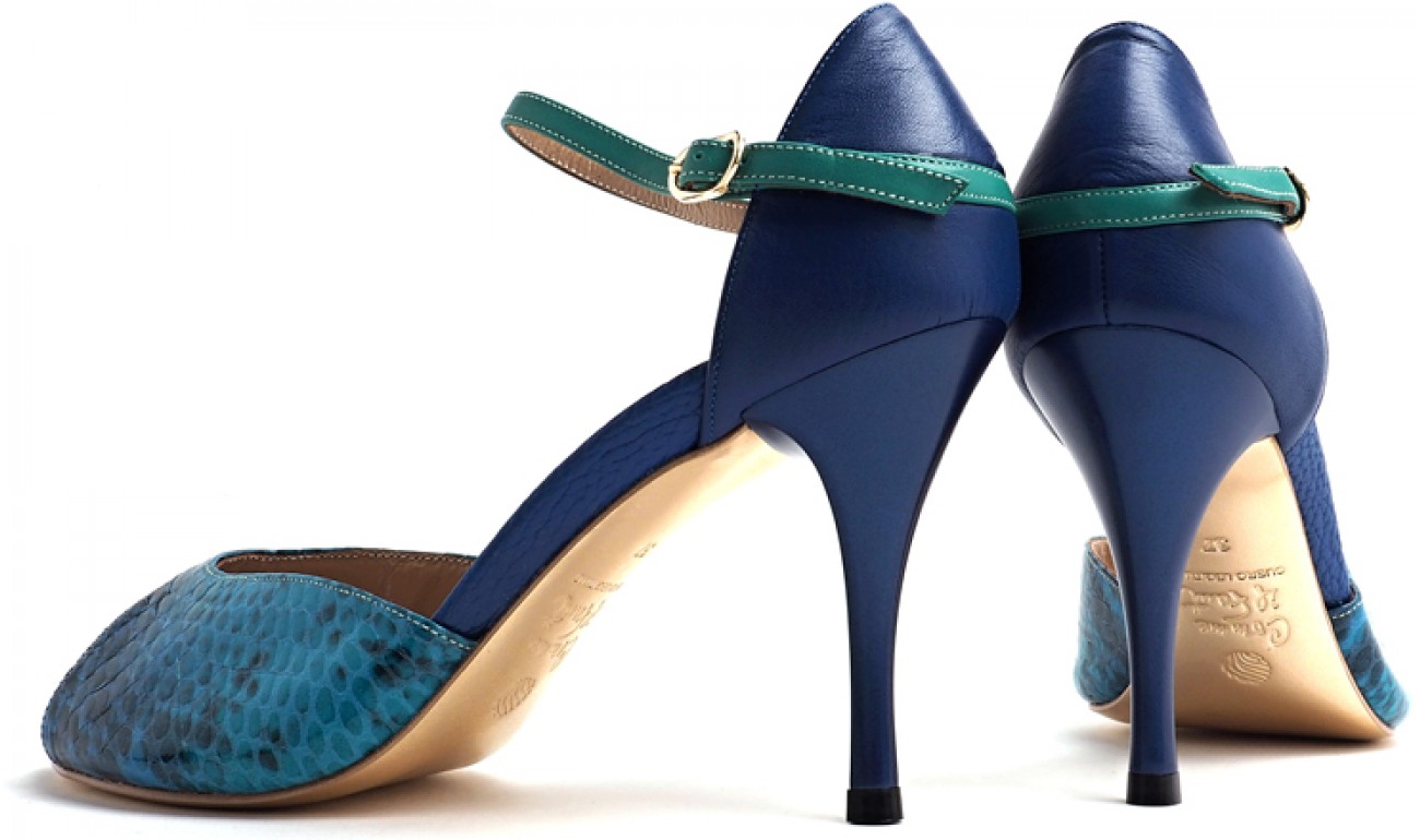 Comme il Faut - Reptil Azul Turquoise Shoes