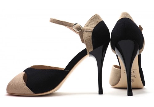 SALE - Comme il Faut - Nera Beige Velvet Butterfly